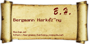 Bergmann Harkány névjegykártya
